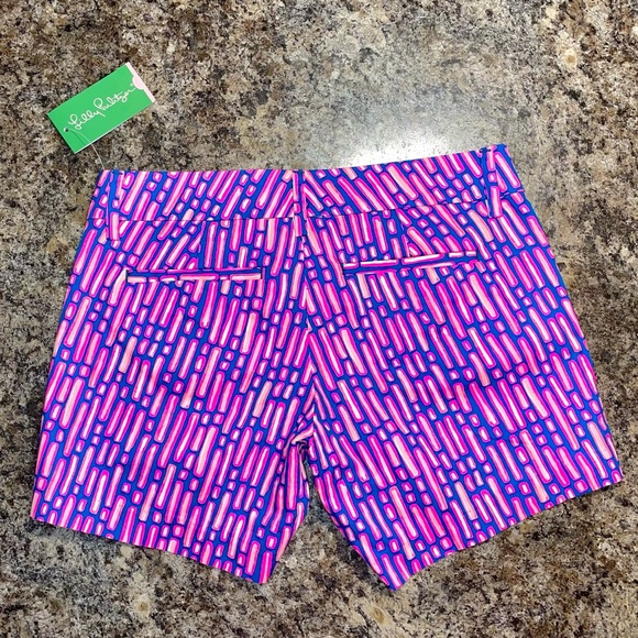 Lilly Pulitzer The Callahan Shorts Mandevilla Pink Slathouse Stripe - Size 00 - Picture 5 of 9